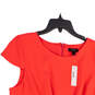 NWT Womens PinK Cap Sleeve Round Neck Back Zip Sheath Dress Size 14 image number 3