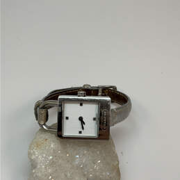 Designer Coach Silver-Tone Adjustable Strap Lock Dial Anlaog Wristwatch