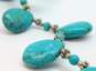 Bali Artisan 925 Sterling Silver Faux Turquoise Necklace 41.3g image number 4