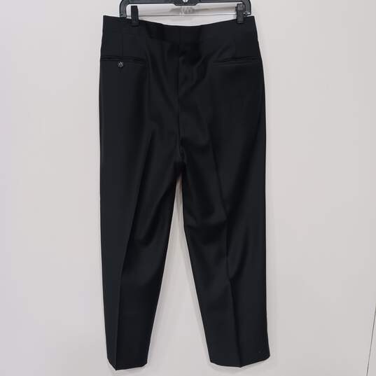 Unbranded Men's Black Pleated Tuxedo Pants Size 35 image number 2