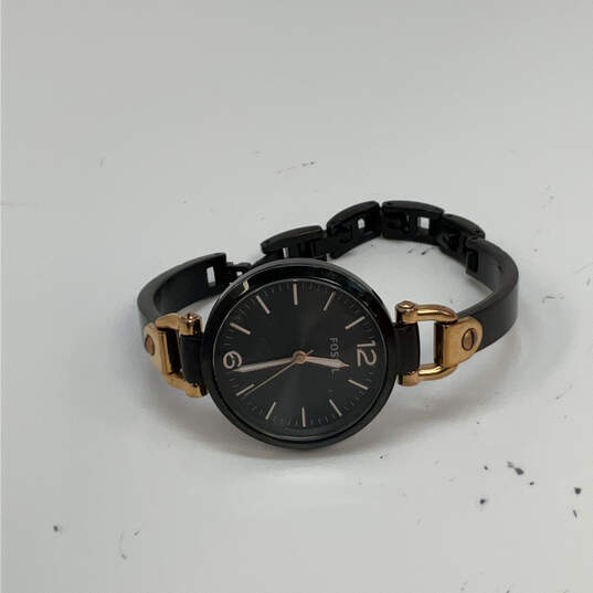 Designer Fossil ES-3452 Black Stainless Steel Round Dial Analog Wristwatch image number 3