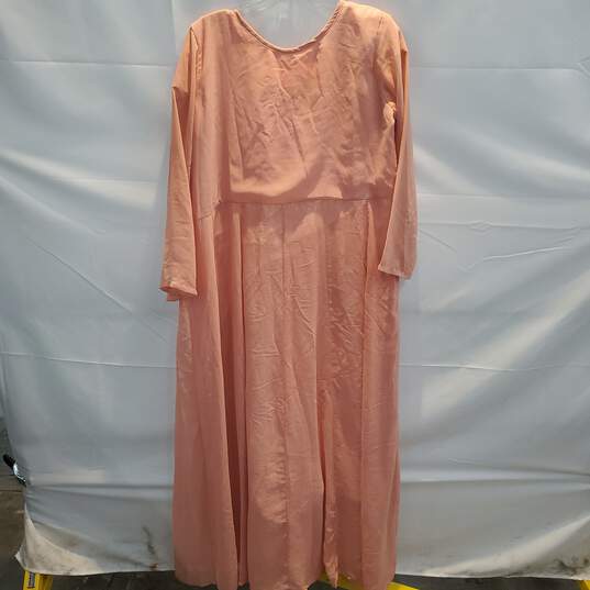 Unbranded Pink Floral Embroidered Long Sleeve Dress No Size image number 2