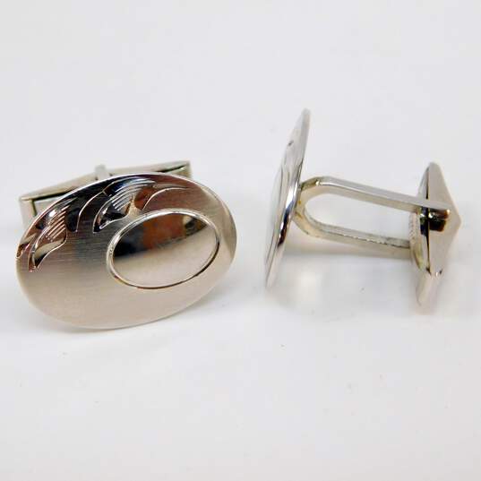 925 Sterling Silver Etched Cufflinks & Tie Clips 37.4g image number 2