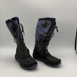 Womens Thermoball Utility Mid Black Waterproof Lace Up Snow Boots Size 9