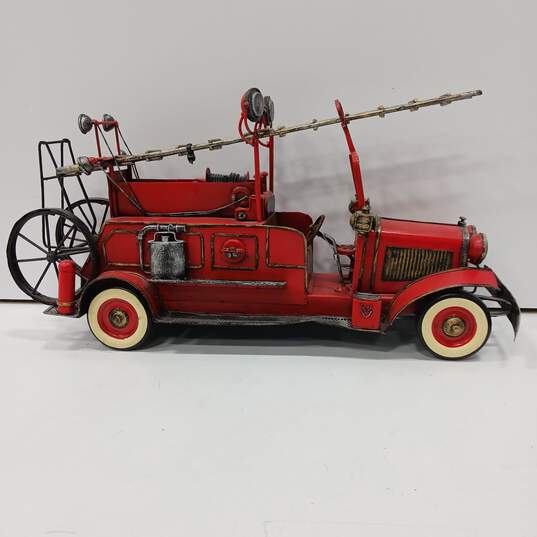 17" Jayland Replica Antique Tin Firetruck Toy image number 1