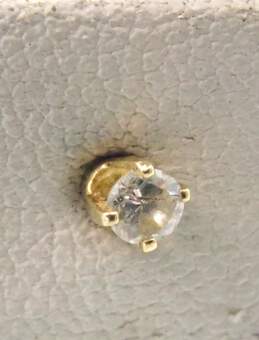14K Yellow Gold 0.04 CT Round Diamond Single Stud Earring 0.2g