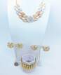 Romantic Vintage Sandor & Fashion Floral Earrings Statement Necklace & Accordion Bracelet 164.6g image number 6