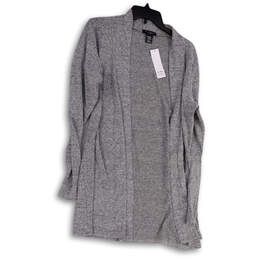 NWT Womens Gray Long Sleeve Knitted Open Front Cardigan Sweater Size 1X