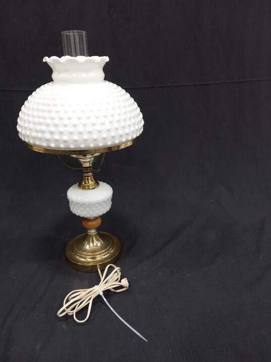 Vintage Milk Glass Hobnail Table Lamp image number 2