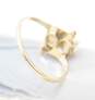 Vintage 10K Yellow Gold Pearl Toi Et Moi Bypass Ring 2.0g image number 3