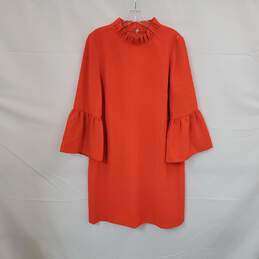 J. Crew Orange Bell Sleeve Midi Shift Dress WM Size 8