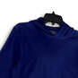 Mens Blue Regular Fit Long Sleeve V-Neck Hooded Pullover T-Shirt Size M image number 3