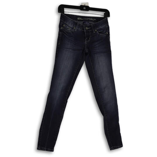 Womens Blue Stretch Medium Wash Pockets Comfort Denim Skinny Jeans Size 1 image number 1