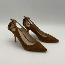 Womens Brown Suede Pointed Toe Slip-On Stiletto Pump Heels Size 7 M alternative image