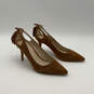 Womens Brown Suede Pointed Toe Slip-On Stiletto Pump Heels Size 7 M image number 2