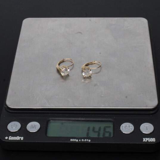 10K Yellow Gold CZ Earrings - 1.46g image number 10
