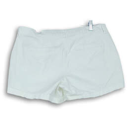 Womens White Stretch Flat Front Slash Pocket Comfort Chino Shorts Size 12 alternative image