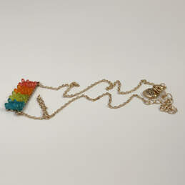 Designer Betsey Johnson Gold-Tone Multicolor Gummy Bear Pendant Necklace alternative image
