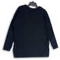 Womens Black Graphic Print Long Sleeve Side Slit Pullover Sweatshirt Size L image number 2