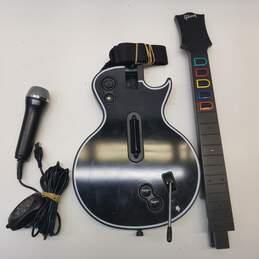 Microsoft Xbox 360 controller - Red Octane Guitar Hero wireless guitar - black alternative image