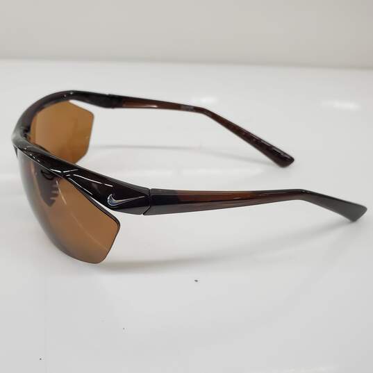 Nike Tailwind Brown Semi-Rimless Polarized Sunglasses image number 3
