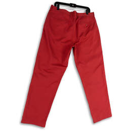 NWT Mens Pink Flat Front Slash Pockets Straight Leg Chino Pants Size 35X32 alternative image