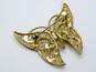 Vintage Sterling Silver Vermeil Enamel Filigree Butterfly Brooch 7.0g image number 3