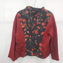 L. O'Neill Designs Floral Print Red/Black Women's Blazer Size XL alternative image