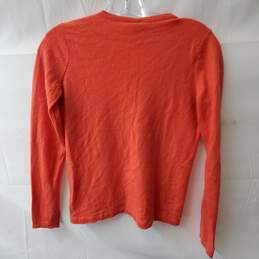 Eileen Fisher Cashmere Orange V-Neck Sweater Petite Size S alternative image