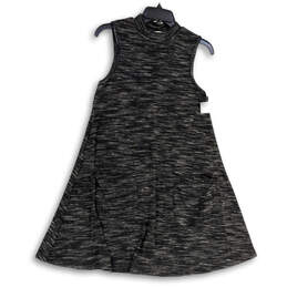 Womens Gray Heather Sleeveless Crew Neck A-Line Dress Size Medium