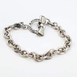 Lucy Ann Sterling Silver Rolo Chain Bow Toggle 7 In Bracelet 22.5g