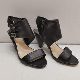 Vince Camuto Edrika Black Leather Heeled Sandals Women's Size 6.5