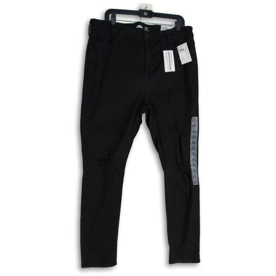 NWT Womens Black Rockstar Secret Slim Pockets High Rise Super Skinny Jeans Sz 18 image number 1