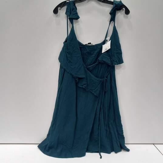 O'Neill Women's Teal Ruffle Wrap Mini Dress Size S NWT image number 1