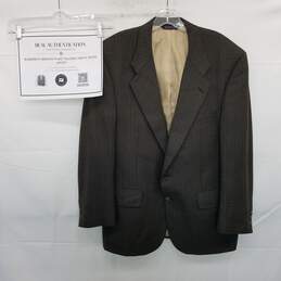 AUTHENTICATED Burberrys Brown Plaid Tailored Mens Wool Jacket