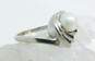 10K White Gold Pearl & Diamond Accent Ring 2.6g image number 5