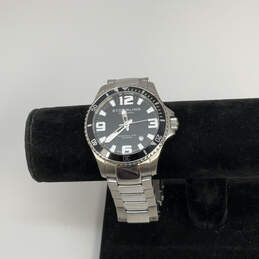 Designer Stuhrling Silver-Tone Stainless Steel Round Dial Analog Wristwatch