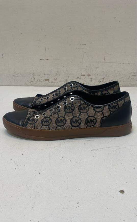 Michael Kors HX16K Monogram Print Brown Casual Sneakers Women's Size 9 image number 2