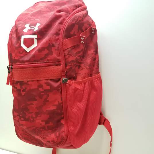 Under Armour Utility Baseball Print Backpack Red Camouflage image number 4