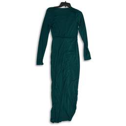 NWT Akira Womens Green V-Neck Long Sleeve Pullover Maxi Dress Size M alternative image