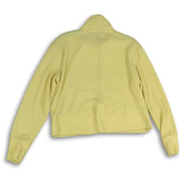 Womens Yellow Ribbed Long Sleeve Mock Neck Full-Zip Jacket Size Medium alternative image
