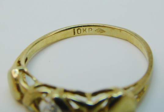 10K Yellow Gold Diamond Accent Hugs & Kisses Ring 1.3g image number 5