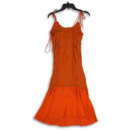NWT Free People Womens Athena Orange Ruched Back Zip Sheath Dress Size 4 alternative image