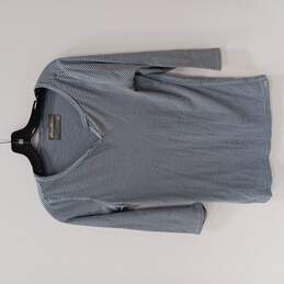 Eddie Bauer Women's Stripped Cotton Blend Crew/V-Neck Pullover 3/4 Sleeve Sweater Size L
