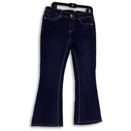 Womens Blue Dark Wash Pockets Regular Fit Denim Bootcut Jeans Size 8