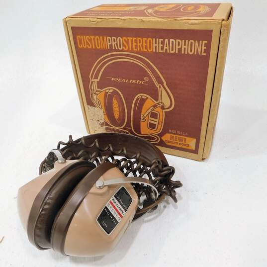 Vintage REALISTIC Stereo Custom Pro KOSS Padded Headphones #33-1002 with box! image number 1