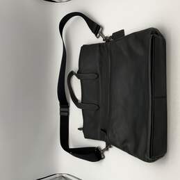 Coach Womens Black Leather Adjustable Strap Inner Pocket Messenger Bag Purse