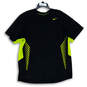 Mens Dri-Fit Black Green Short Sleeve Crew Neck Pullover T-Shirt Size XL image number 1