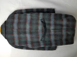 Plaid Grunge Polyester Wool Blend Topcoat Mens Size M alternative image