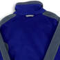 Mens Blue Gray Long Sleeve Mock Neck Pockets Fleece Full-Zip Jacket Size XL image number 4